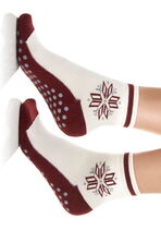 Nogavice grelne ABS zvezda bordo