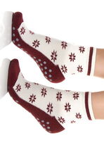 Nogavice grelne ABS zvezdice bordo