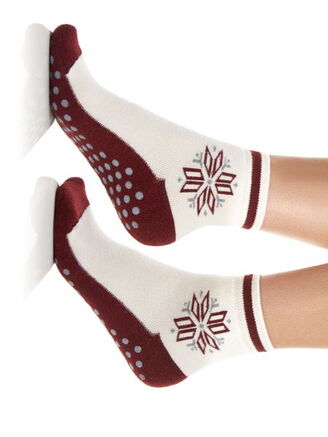 Nogavice grelne ABS zvezda bordo